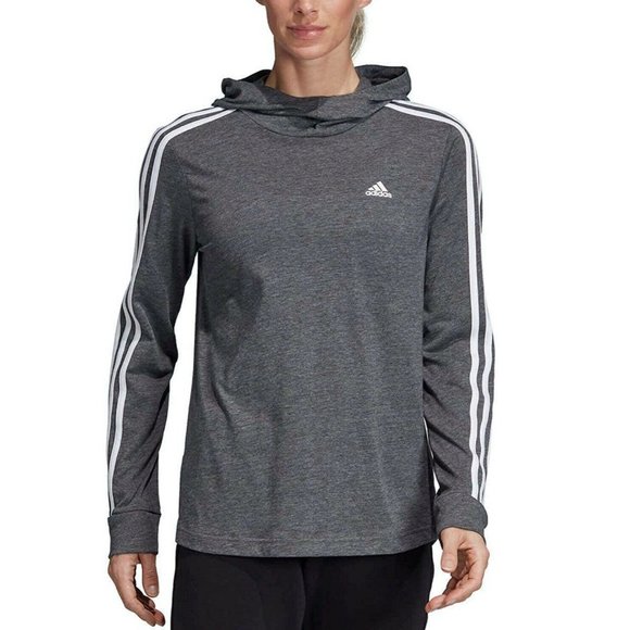 adidas Tops - ADİDAS Women Transition Lightweight Jersey Knit Hoody  T-Shirt--Gray